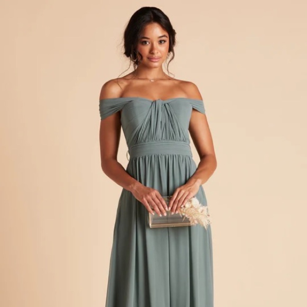 Birdy Grey Grace Convertible Dress in Chiffon Sea Glass — Size Medium